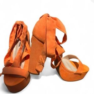 Orange Platform Heels